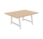 Table de réunion Energy L 160 x P 120 x H 74 cm pied métal blanc