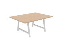 Table de réunion Energy L 160 x P 120 x H 74 cm pied métal blanc