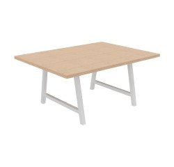 Meeting table Synergy L 160 x W 120 x H 74 cm white metal base