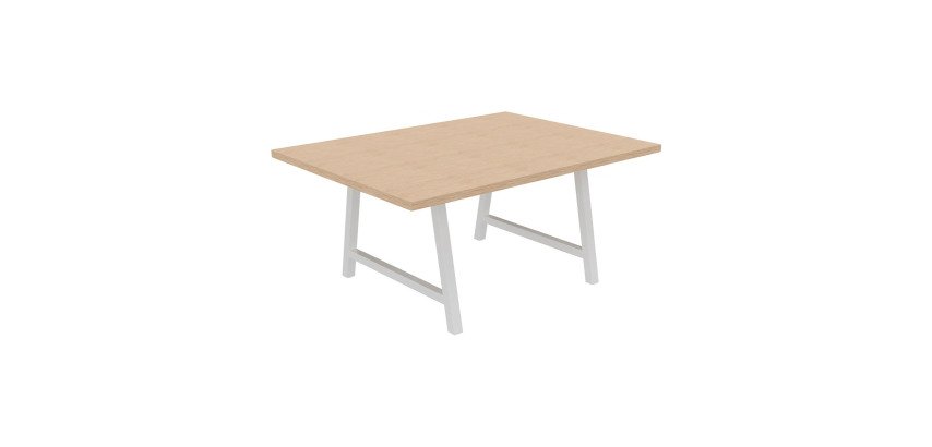 Table de réunion Energy L 160 x P 120 x H 74 cm pied métal blanc