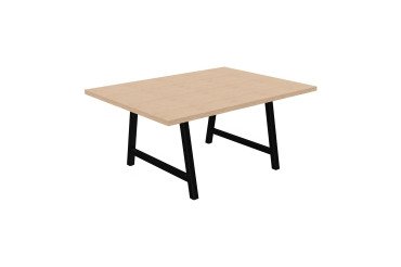 Vergadertafel  Synergy L 160 x D 120 x H 74 cm, zwarte metalen poot.
