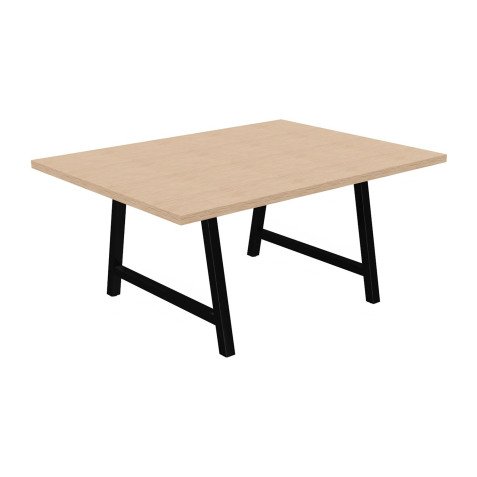 <table> Meeting table Synergy L 160 x W 120 x H 74 cm black metal base </table>