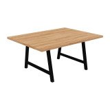 <table> Meeting table Synergy L 160 x W 120 x H 74 cm black metal base </table>