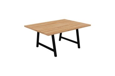 <table> Meeting table Synergy L 160 x W 120 x H 74 cm black metal base </table>