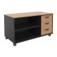 Console mobile Helyos top + 3 tiroirs chêne clair clair