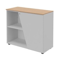 Armoire basse Helyos H 76 x L 90 cm top chêne porte à droite