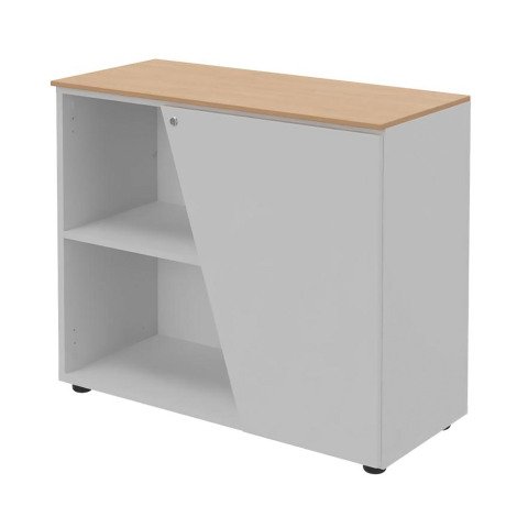 Armario bajo Helyos Alt 76 x An 90 cm roble puerta derecha blanca
