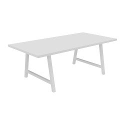 Tisch Synergy Besprechungstisch L 200 x T 100 x H 74 cm weiße Metallbeine