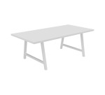 Table de réunion Energy L 200 x P 100 x H 74 cm pied métal blanc