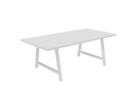 Tisch Synergy Besprechungstisch L 200 x T 100 x H 74 cm weiße Metallbeine
