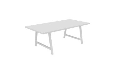 Meeting table Synergy L 200 x W 100 x H 74 cm white metal base