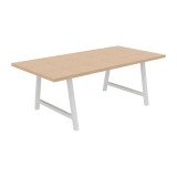 Tisch Synergy Besprechungstisch L 200 x T 100 x H 74 cm weiße Metallbeine