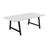 Tisch für Besprechungen Synergy L 200 x T 100 x H 74 cm schwarzes Metallgestell