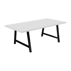 Table de réunion Synergy L 200 x P 100 x H 74 cm pied métal noir