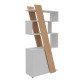 Bibliotheekkast Helyos H 190 x B 90 x D 40 cm lichte eikenhouten afwerking, deur aan de linkerkant