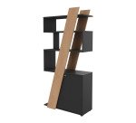 Bibliotheekkast Helyos H 190 x B 90 x D 40 cm lichte eikenhouten afwerking, deur aan de rechterkant