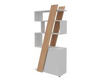 Estantería Helyos Alt 190 x An 90 x Fon 40 cm roble claro puerta derecha