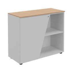 Armoire basse Helyos H 76 x L 90 cm top chêne porte à gauche