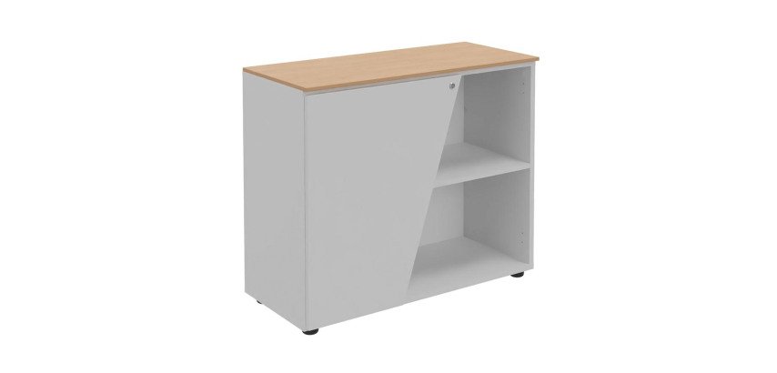 Armoire basse Isis H 76 x L 90 cm top chêne porte à gauche