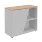 Lage kast Helyos H 76 x B 90 cm eiken bovenkant deur aan de linkerkant