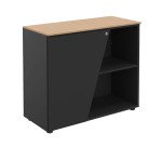 Armoire basse Helyos H 76 x L 90 cm top chêne porte à gauche