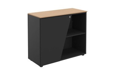 Low cabinet Helyos H 76 x W 90 cm in top oak with left door