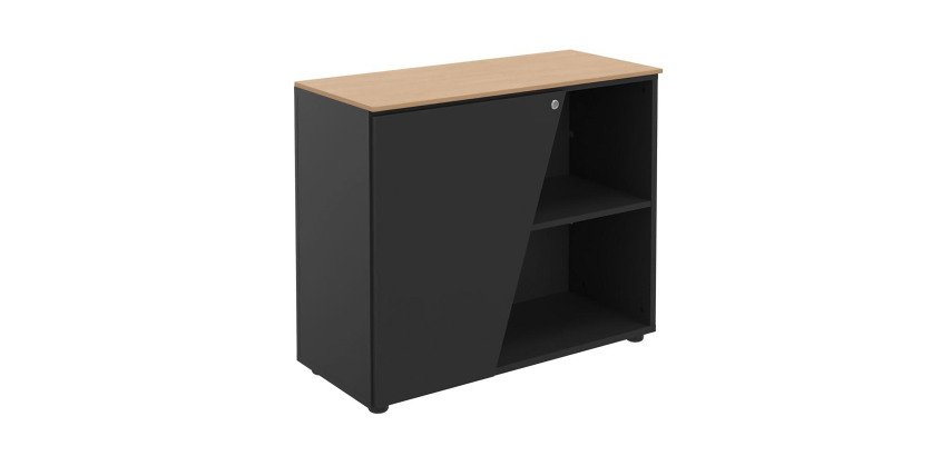 Low cabinet Helyos H 76 x W 90 cm in top oak with left door