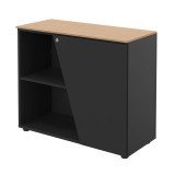 Armoire basse Helyos H 76 x L 90 cm top chêne porte à droite