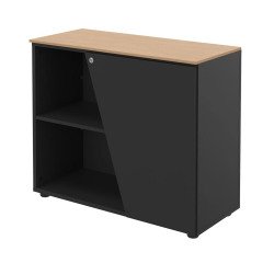 Armoire basse Isis H 76 x L 90 cm top chêne porte à droite