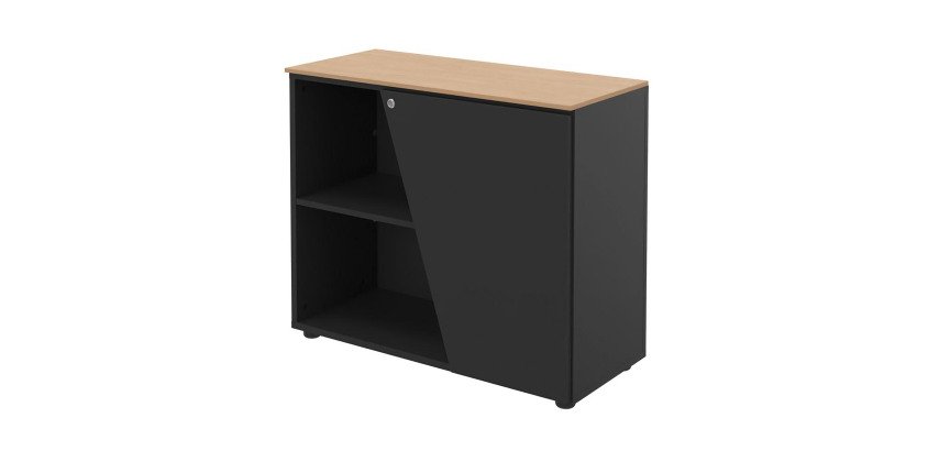 Low cabinet Helyos H 76 x W 90 cm, top oak, right-hand door