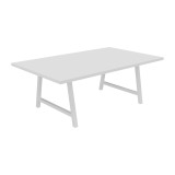 Table de réunion Synergy L 200 x P 120 x H 74 cm pied métal blanc