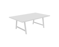Table de réunion Energy L 200 x P 120 x H 74 cm pied métal blanc