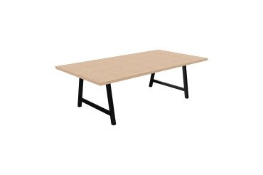 Table de réunion Synergy H 74 cm plateau épais - pieds arche en métal