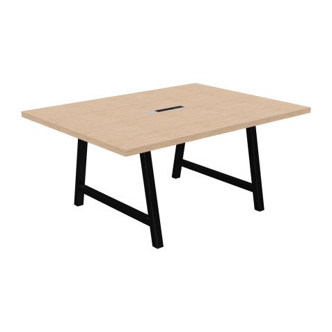 <table>The Synergy meeting table L 160 x W 120 x H 74 cm electrified black metal base</table>