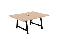 The Synergy meeting table L 160 x W 120 x H 74 cm electrified black metal base