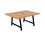 Table de réunion Energy L 160 x P 120 x H 74 cm électrifiée pied métal noir