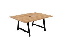 Table de réunion Energy L 160 x P 120 x H 74 cm électrifiée pied métal noir