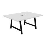 <table>The Synergy meeting table L 160 x W 120 x H 74 cm electrified black metal base</table>