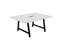 Table de réunion Synergy L 160 x P 120 x H 74 cm électrifiée pied métal noir