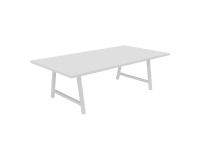 Table de réunion Synergy L 240 x P 120 x H 74 cm pied métal blanc