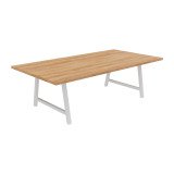 <table> Meeting table Synergy L 240 x D 120 x H 74 cm white metal base </table>