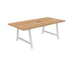 Table de réunion Synergy avec bloc électrique encastré 3 prises AC + 1 USB-A +1 USB-C