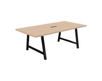 Conference table Synergy L 200 x W 100 x H 74 cm electrified black metal base