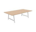 Table de réunion Energy L 240 x P 120 x H 74 cm pied métal blanc