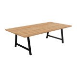 Tisch für Besprechungen Synergy L 240 x T 120 x H 74 cm mit schwarzem Metallfuß