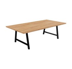 Vergadertafel Synergy L 240 x D 120 x H 74 cm zwarte metalen poot