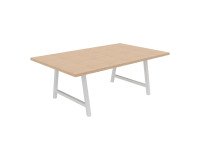 Meeting table Synergy L 200 x D 120 x H 74 cm white metal base