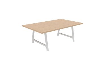 Meeting table Synergy L 200 x D 120 x H 74 cm white metal base