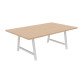 Meeting table Synergy L 200 x D 120 x H 74 cm white metal base