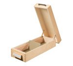 Houten kaartenbak voor 1.500 kaarten, liggend A7-formaat